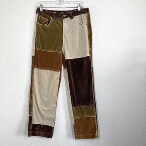 Jaded London Pants 32 Patchwork Corduroy Multi Brown Green Beige Skate Fit